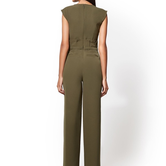 PAPERBAG-WAIST JUMPSUIT IN WOODLAND GREEN - Picture 3 of 4
